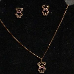 18k gold plated teddy bear set